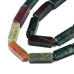 Indian Agate Natural Indian Agate Bead Strands, Cuboid, 13~14x4~5x4~5mm, Hole: 1mm, about 29~31pcs/strand, 15.3 inch