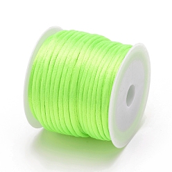Green Yellow Nylon Cord, Satin Rattail Cord, for Beading Jewelry Making, Chinese Knotting, Green Yellow, 1mm, about 32.8 yards(30m)/roll