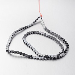 Original Color Non-magnetic Synthetic Hematite Bead Strands, Heart, Original Color, 4x4x2mm, Hole: 1mm, about 110pcs/strand, 15.7 inch