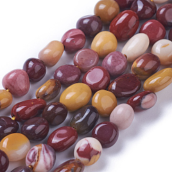 Mookaite Natural Mookaite Beads Strands, Tumbled Stone, Nuggets, 6~9x4~8mm, Hole: 1mm about 52~55pcs/strand, 15.55 inch~15.7 inch(39.5~40cm)
