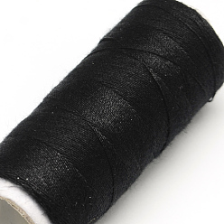 Black 402 Polyester Sewing Thread Cords for Cloth or DIY Craft, Black, 0.1mm, about 120m/roll, 10rolls/bag