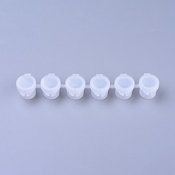 Прозрачный Пластиковые краски горшки полоски, 5 мл 6 горшки для мини-пустых стаканчиков с крышкой, для художественных промыслов акварельный пигмент, прозрачные, 17.2x3.3x2.15 см
