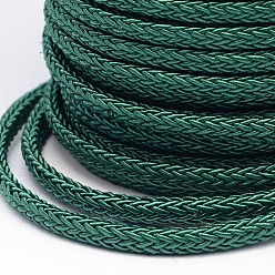 Teal Braided Polyester Cord, Teal, 6x3mm, about 25yards/roll