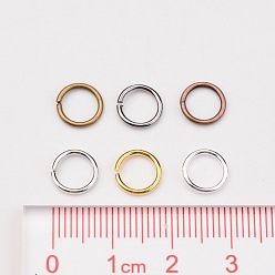 Mixed Color 1 Box Open Jump Rings Brass Jump Rings, Mixed Color, 20 Gauge, 8x1mm, Inner Diameter: 6mm, about 90g/box