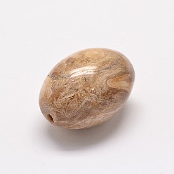 Petrified Wood Natural Petrified Wood Beads, Oval, 24x18mm, Hole: 2mm