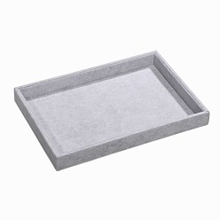 Light Grey Synthetic Wood Jewelry Displays, Covered with Velvet, Light Grey, 350x240x32mm