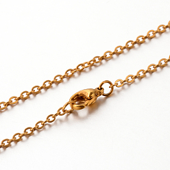 Golden 304 Stainless Steel Cable Chain Necklace, Golden, 17.7 inch(45cm), 2mm, Link: 2.5~2.9x2x0.5mm