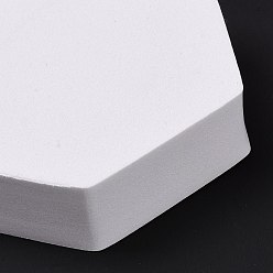 White EVA Foam Photography Props, 3D Geometric Shooting Backgrounds, Jewelry Display Base, Hexagon, White, 79x89x20mm