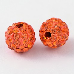 Hyacinth Polymer Clay Rhinestone Beads, Grade A, Round, PP15, Hyacinth, 10mm, Hole: 1.8~2mm, 6 Rows Rhinestone, PP15(2.1~2.2mm)