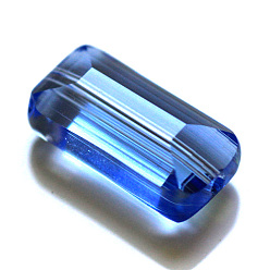Light Sky Blue Imitation Austrian Crystal Beads, Grade AAA, Faceted, Rectangle, Light Sky Blue, 4.55x8x3mm, Hole: 0.7~0.9mm