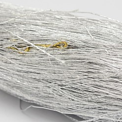 Silver Nylon Threads, Silver, 0.5mm, about 218.72 yards(200m)/bundle