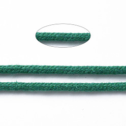 Green Cotton String Threads, Macrame Cord, Decorative String Threads, for DIY Crafts, Gift Wrapping and Jewelry Making, Green, 3mm, about 54.68 yards(50m)/roll