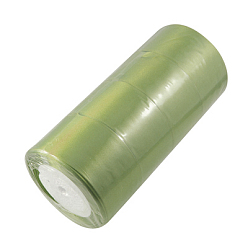 Olive Drab Single Face Satin Ribbon, Polyester Ribbon, Olive Drab, 2 inch(50mm), about 25yards/roll(22.86m/roll), 100yards/group(91.44m/group), 4rolls/group