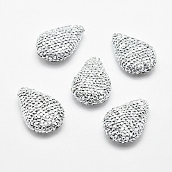 Crystal Labrador Handmade Polymer Clay Rhinestone Beads, Drop, Crystal Labrador, 28x19x9mm, Hole: 1.5mm