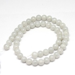Gainsboro Natural Yellow Jade Beads Strands, Dyed, Round, Gainsboro, 6mm, Hole: 1mm, about 70pcs/strand, 15.75 inch