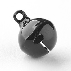 Black Brass Bell Pendants, Black, 17.5x14mm, Hole: 2mm