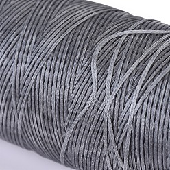 Gray Waxed Polyester Cord, Micro Macrame Cord, Waxed Sewing Thread, Flat, Gray, 0.8mm, about 284.33 yards(260m)/roll