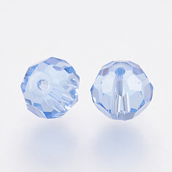 Васильковый Имитация Австрийские кристаллические шарики, класс AAA, граненый (32 граней), круглые, васильковый, 6 мм, отверстие : 0.7~0.9 мм
