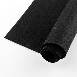 Black Non Woven Fabric Embroidery Needle Felt for DIY Crafts, Square, Black, 298~300x298~300x1mm, about 50pcs/bag