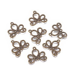 Antique Bronze Alloy Links, Lead Free and Cadmium Free, Flower, Antique Bronze, 21x21x1.5mm, Hole: 1mm