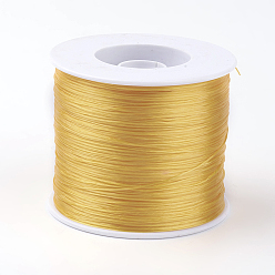 Gold Korean Flat Elastic Crystal String, Elastic Beading Thread, for Stretch Bracelet Making, Gold, 0.5mm, about 546.8 yards(500m)/roll