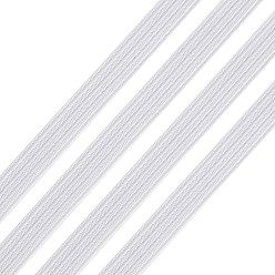 Белый 1/4 канатный шнур плоский плетеный эластичный, эластичный эластичный трикотаж с катушкой, белые, 6 мм, около 190~200 ярдов / рулон (570~600 футов / рулон)