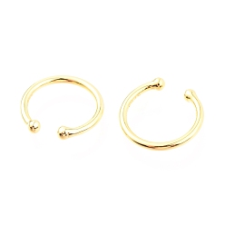 Golden 925 Sterling Silver Cuff Earrings, Ring with Round, Golden, 12x1mm