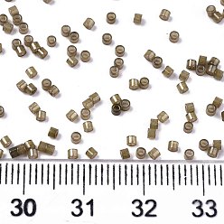 Dark Khaki 11/0 Grade A Glass Seed Beads, Cylinder, Uniform Seed Bead Size, Baking Paint, Dark Khaki, 1.5x1mm, Hole: 0.5mm, about 20000pcs/bag