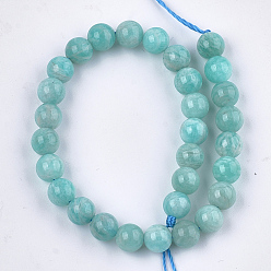 Amazonite Natural Amazonite Beads Strands, Grade A, Round, 6mm, Hole: 0.8mm, about 30~33pcs/strand, 7.4 inch