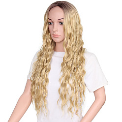 Blonde Long & Curly Wigs for Women, Synthetic Wigs, High Temperature Wigs, Blonde, 30 inch(77cm)