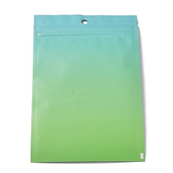 Green Plastic Zip Lock Bag, Gradient Color Storage Bags, Self Seal Bag, Top Seal, with Window and Hang Hole, Rectangle, Green, 18x12x0.25cm, Unilateral Thickness: 3.9 Mil(0.1mm), 95~100pcs/bag