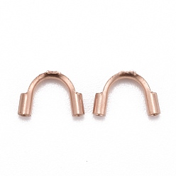 Rose Gold Ion Plating(IP) 316 Stainless Steel Wire Guardian and Protectors, Long-Lasting Plated, Rose Gold, 4.5x7.5x1.5mm, Hole: 0.6mm