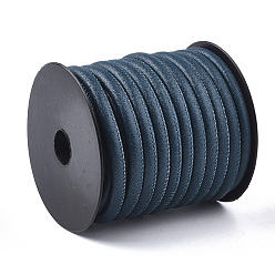 Medium Blue PU Leather Cords, Medium Blue, 5.5~6mm, about 10.93 yards(10m)/roll