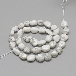 Howlite Chapelets de perles howlite naturelles , ovale, 8~15x7~12x4~12mm, trou: 1mm, environ 30~45 pcs/chapelet, 15.7