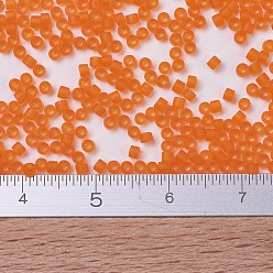 (DB0744) Matte Transparent Orange MIYUKI Delica Beads, Cylinder, Japanese Seed Beads, 11/0, (DB0744) Matte Transparent Orange, 1.3x1.6mm, Hole: 0.8mm, about 20000pcs/bag, 100g/bag