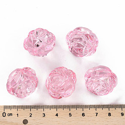 Pink Perles acryliques transparentes, pour les bijoux de la fête des mères faisant, rose, rose, 25x22.5mm, Trou: 2.5mm, environ79 pcs / 500 g