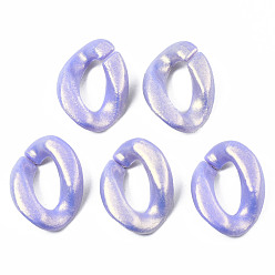 Mixed Color Spray Painted Acrylic Linking Rings, Rubberized Style, Quick Link Connectors, for Curb Chains Making, Twist, Mixed Color, 18x13.5x4mm, Inner Diameter: 10x5mm, about 1420pcs/500g