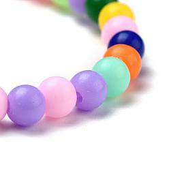 Couleur Mélangete Acrylique opaque bracelets en perles extensibles pour enfants, couleur mixte, 43mm