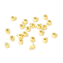 Real 18K Gold Plated Brass Crimp Beads, Long-Lasting Plated, Column, Real 18K Gold Plated, 0.4x0.3x0.2cm, Hole: 1mm