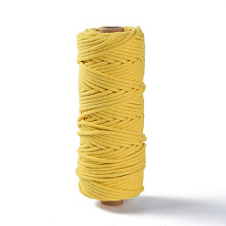 Jaune Fils de coton, cordon en macramé, fils décoratifs, pour l'artisanat de bricolage, emballage cadeau et fabrication de bijoux, jaune, 3mm, environ 54.68 yards (50m)/rouleau