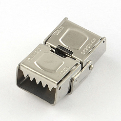 Stainless Steel Color Smooth Surface 201 Stainless Steel Watch Band Clasps, Stainless Steel Color, 25x15x9mm, Hole: 12x6mm