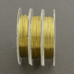 Золотой Круглая медная проволока для изготовления ювелирных изделий, золотые, 0.3 мм, около 32.8 футов (10 м) / рулон, 10 рулонов / группы