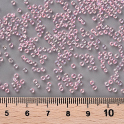 Lavender Blush 11/0 Grade A Round Glass Seed Beads, Transparent Inside Colours, AB Color Plated, Lavender Blush, 2.3x1.5mm, Hole: 1mm, about 48500pcs/pound