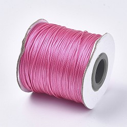 Fuchsia Eco-Friendly Korean Waxed Polyester Cord, Fuchsia, 0.5mm, about 169.51~174.98 Yards(155~160m)/Roll