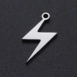 Stainless Steel Color 201 Stainless Steel Laser Cut Pendants, Lightning, Stainless Steel Color, 16x7x1mm, Hole: 1.2mm