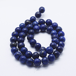 Lapis Lazuli Natural Lapis Lazuli Beads Strands, Round, 10mm, Hole: 1mm, about 38pcs/strand, 15 inch(38cm)