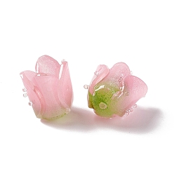 Pink Тюльпан непрозрачные акриловые бусины, для изготовления ювелирных изделий DIY, розовые, 15x13x10 мм, отверстие : 0.6 мм