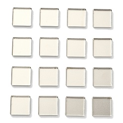 Platinum Empty Tinplate Palette Pans, Eyeshadow Palettes, for Cosmetic Palettes, Square, Platinum, 20x20x3mm