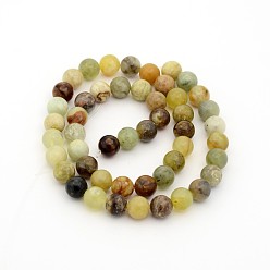 Xiuyan Jade Jade Xiuyan naturelle de rangées de perles rondes, 4mm, Trou: 1mm, Environ 98 pcs/chapelet, 15.7 pouce