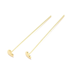 Golden Brass Heart Head Pins, Golden, 41mm, Pin: 21 Gauge(0.75mm), Heart: 4.5x5mm